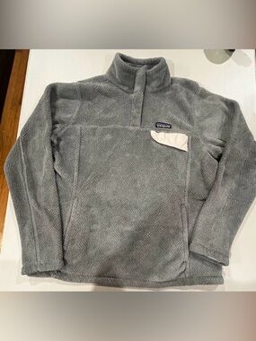 Patagonia Womens Re-Tool Snap-T Pullover Tailored Grey Nickel X-Dye Sz Large